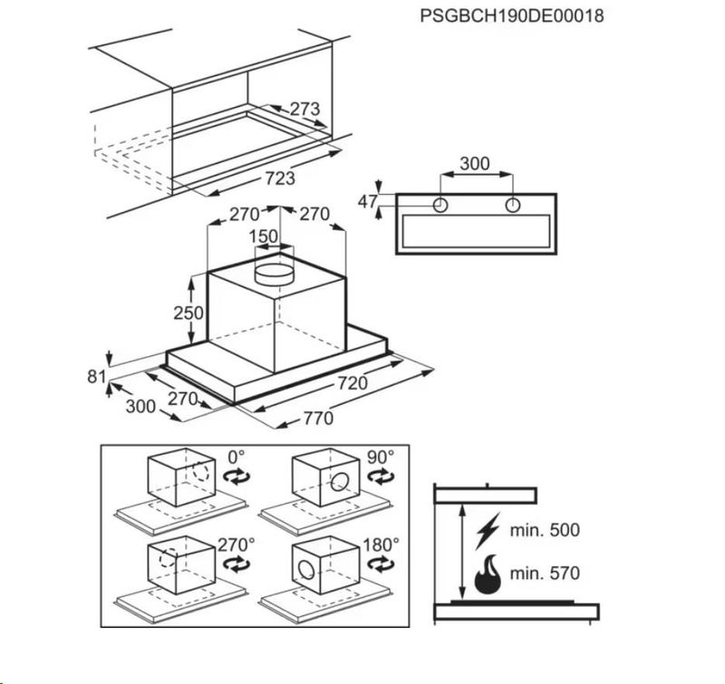 AEG 6000-SERIEN DGE5861HM KJØKKENVENTILATOR