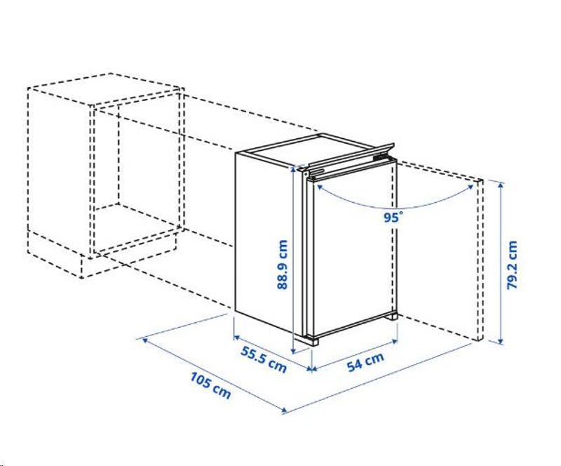IKEA LAGAN Fryseskap, integrert, 85 l